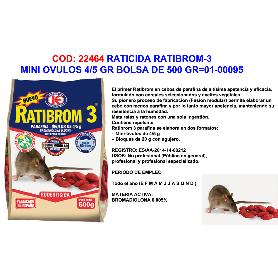 BAJA RATICIDA RATIBROM-3 MINI OVULOS 4-5 GR BOLSA DE 500 GR