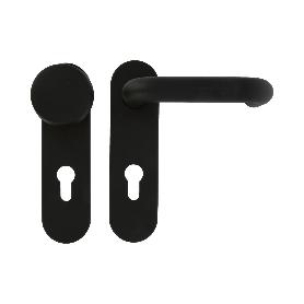 MANILLA + POMO JUEGO PLACA BOCALLAVE  NEGRO PUERTA 3PB72 21284