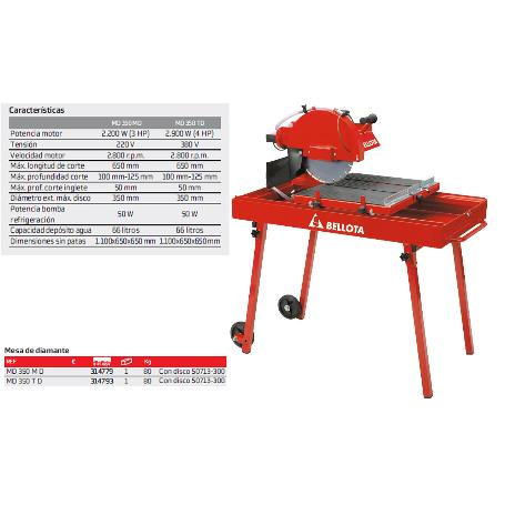 BAJA BELLOTA MESA DIAMANTE MD350 M D CON DISCO 2.200 W (3CV)