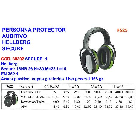 BAJA PERSONNA PROTECTOR AUDITIVO 9625 HELLBERG SECURE 1 SNR26