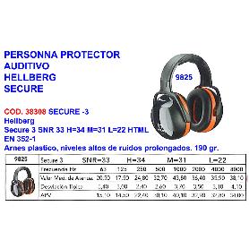 BAJA PERSONNA PROTECTOR AUDITIVO 9825 HELL SECURE 3 SNR33