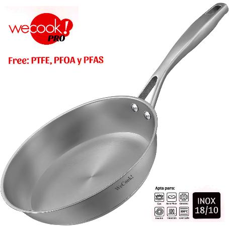 WECOOK SARTEN 28CM PRO ACERO INOX 3.5 MM TODO FUEGO REF. 64028