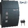 BAMBU BUZON EXTERIOR METAL NEGRO INOX TAPA+VENTANA 320X445 37001