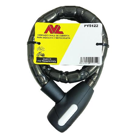 AVL CANDADO CABLE DE CUBIERTA 22X85 CM CON LLAVE SERRETA PY5122
