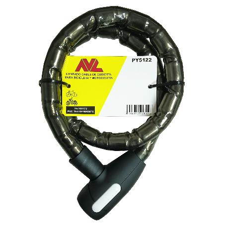 AVL CANDADO CABLE DE CUBIERTA 25X100 CM CON LLAVE SERRETA PY5122