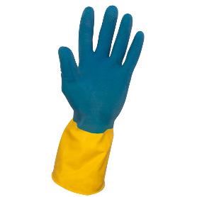 SIFER GUANTE LATEX LIMPIEZA FLOCADO SIN SUDOR  65 GR T-7 CARIBE