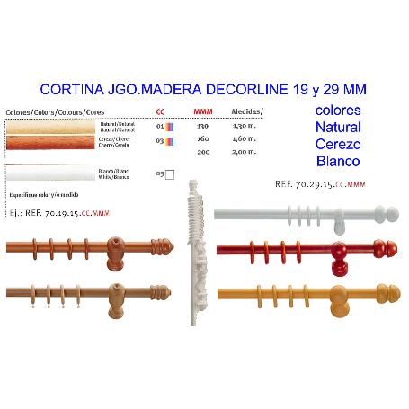 CORTINA FINSTOCK JGO.MADERA DECORLINE 19MMX1,50 MT BLANCO  05
