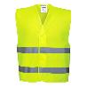 MARCA ALTA VISIBILIDAD CHALECO 2 BANDA CIERRE VELCRO T-M HV714YF