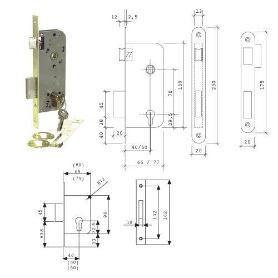 CERRADURA DE GAMA OBRA 2031 PARA PUERTAS DE MADERA, SOLO PALANCA, ENTRADA DE 40MM, CILINDRO TE5, ACABADO HIERRO LAT
