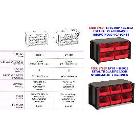 TAYG ESTANTE CLASIFICADOR NEGRO-ROJO   6 CAJONES   306006