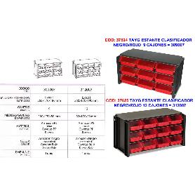 TAYG ESTANTE CLASIFICADOR NEGRO-ROJO   9 CAJONES   309007