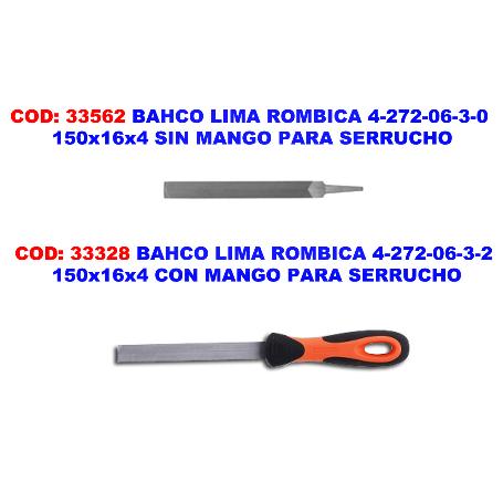 BAHCO LIMA ROMBICA 4-272-06-3-0   150X16X4 S-MANGO PARA SERRUCHO
