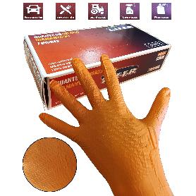 GUANTE SIFER NITRILO 7 MICRAS DIAMANTADO NARANJA C-50U T-L
