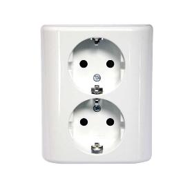 SIMON DOBLE BASE  EMPOTRAR BLANCO SCHUKO 16A AMPLIACION MS540306