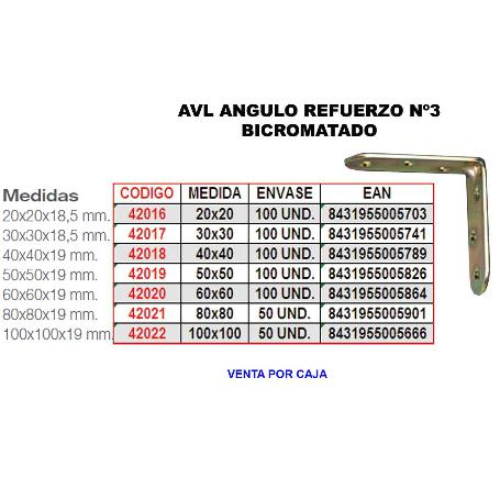 AVL ANGULO REFUERZO BICROMATADO 3   60X  60