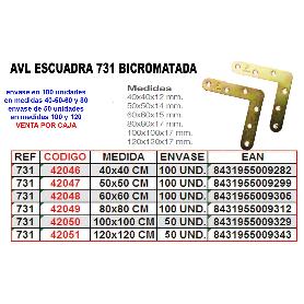 AVL ESCUADRA 731-  40X  40 BICROMATADA AVWL-252-40 (CAJA 100 UNIDADES)
