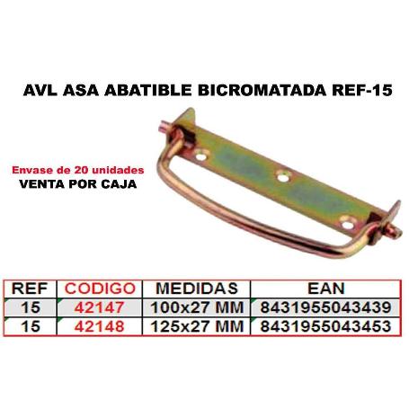 AVL ASA ABATIBLE BICROMATADA 125X27 MM REF-15 (CAJA 20 UNIDADES)