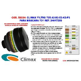CLIMAX  FILTRO 725 A2-B2-E2-K2-P-3 PARA MASCARA 731 REF 24017259