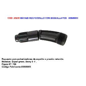 CODILLO CON BOQUILLA PLASTICO R.726