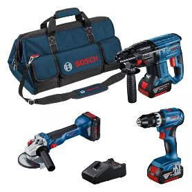 KIT COMBINADO COMBO KIT 18V (3): GSB 18V-45 + GWS 18V-10 + GBH 18V-22 + 2 X 5,0 AH + 1 X 5,5 AH (PC) + GAL 18-40 + 