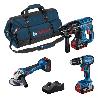 KIT COMBINADO COMBO KIT 18V (3): GSB 18V-45 + GWS 18V-10 + GBH 18V-22 + 2 X 5,0 AH + 1 X 5,5 AH (PC) + GAL 18-40 + 