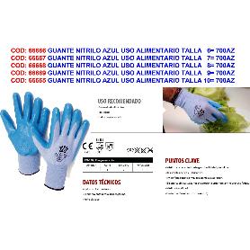 GUANTE NITRILO AZUL USO ALIMENTARIO TALLA   6  700AZ TOUCH