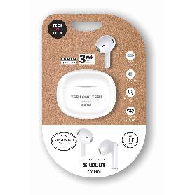 TECH AURICULARES INALAMBRICO BLANC+ESTUCHE CARGA CABLE USBC 1401