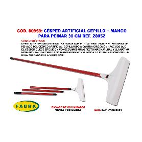 CESPED ARTIFICIAL CEPILLO + MANGO PARA PEINAR 30 CM 28052
