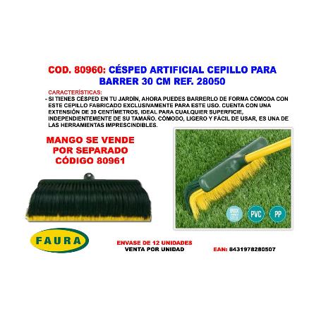 CESPED ARTIFICIAL CEPILLO PARA BARRER 30 CM 28050