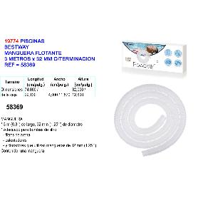 PISCINAS MANGUERA FLOTANTE 3 M X32 MM C-TERMINACION 58369