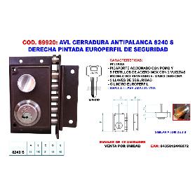 AVL CERRADURA ANTIPALANCA 8240 S DCHA. PINTAD EUROPERFIL SEGURID