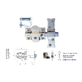 AVL CERROJO 301-R-80 EUROPERFIL  50 MM CON CADENA LLAVE-BOTON 3