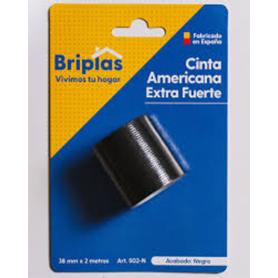 BRIPLAS CINTA ADHESIVA AMERICANA 1X ROLLO 38MM X 2 M NEGRO 502N