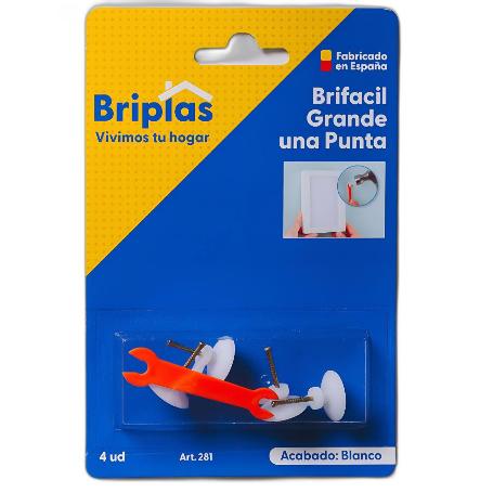 BRIPLAS CUELGA FACIL CUADROS 1 PUNTA GRANDE 4 U  281