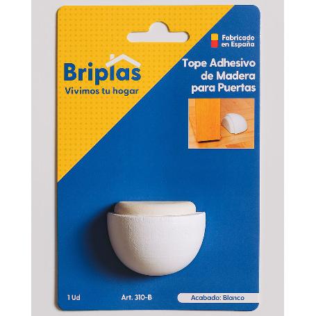 BRIPLAS TOPE PUERTA ADHESIVO MADERA MEDIA LUNA 1U BLANCO 310B
