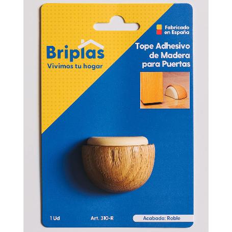 BRIPLAS TOPE PUERTA ADHESIVO MADERA MEDIA LUNA 1U ROBLE 310R