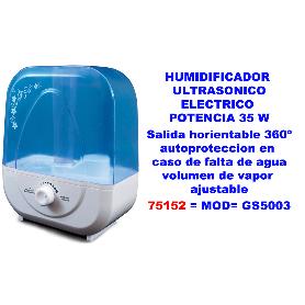 HJM HUMIDIFICADOR ULTRASONICO 25 W GS5003 SALIDA ORIENT.360º
