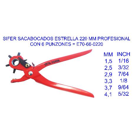 CETA FORM SACABOCADOS ESTRELLA 220 MM PROFESIONAL E70-225-2