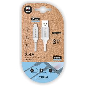 TECH CABLE IPHONE CARGA RAPIDA NYLON 1M BLANC USB-A A APPLE 2005
