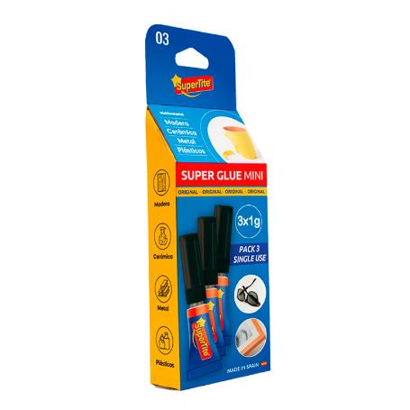 SUPERTITE ADHESIVO SUPERGLUE MINI NSTANTANEO CIANO 3UX1.5GR 2403