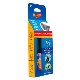 Supertite adhesivo superglue flexible ciano 1x3 gr multiuso 2411 SUPERTITE ADHESIVO SUPERGLUE FLEXIBLE CIANO 1X3 GR MULTIUSO 2411