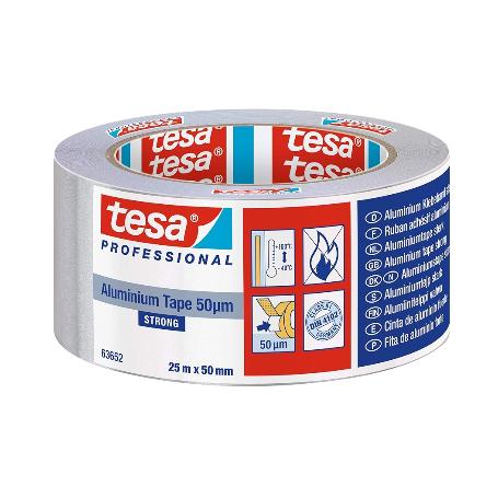 TESA CINTA ALUMINIO FUERTE 50 MICRAS 25MX50MM 63652