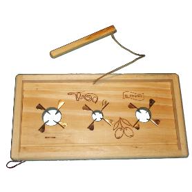 TALOX TABLA RAJAR 3 ACEITUNAS CON CUCHILLA  32X19X3.5 CM