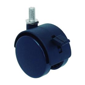 RUEDA MOBILIARIO 40Ø NYLON NEGRA ESPIGA 8X15 FREN0 18H0012