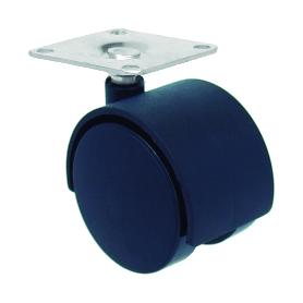 RUEDA MOBILIARIO 40Ø NYLON NEGRA PLACA 42X42 30K 18H0002