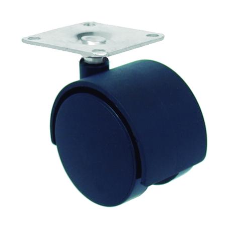 RUEDA MOBILIARIO 30Ø NYLON NEGRA PLACA GIRO 30KG 18H0001