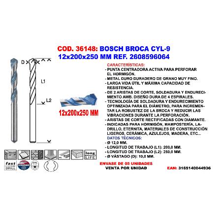 BROCA EXPERT CYL-9 MULTICONSTRUCTION DE 12 X 200 X 250&NBSP;MM