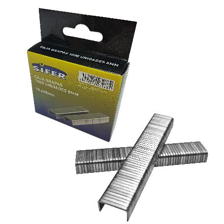 SIFER GRAPAS GALVANIZADAS Nº  8 10.6X  8 MM CAJA 1000UN 28100081