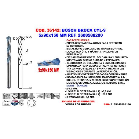 BROCA EXPERT CYL-9 MULTICONSTRUCTION DE 5 X 90 X 150&NBSP;MM