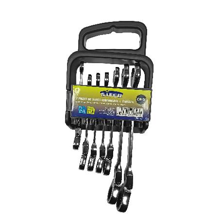 SIFER JUEGO LLAVES CARRACA+COMBINADA CROMO-VANADIO 7 PZS 192504